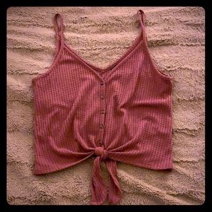 Pink Tank with front knot